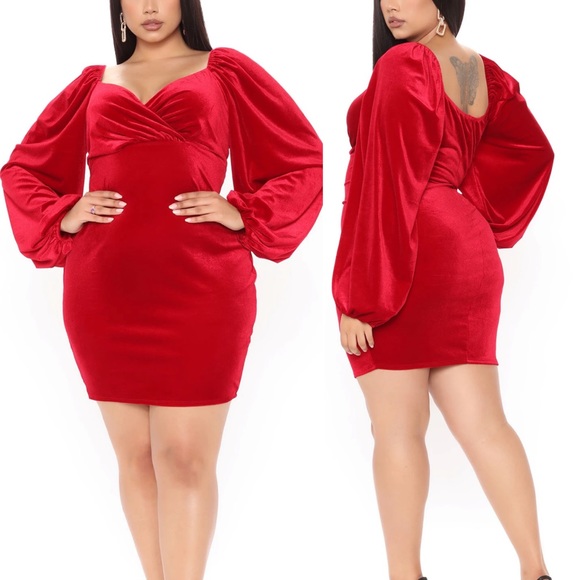 Fashion Nova Dresses & Skirts - Lady Of The House Velvet Mini Dress - Red